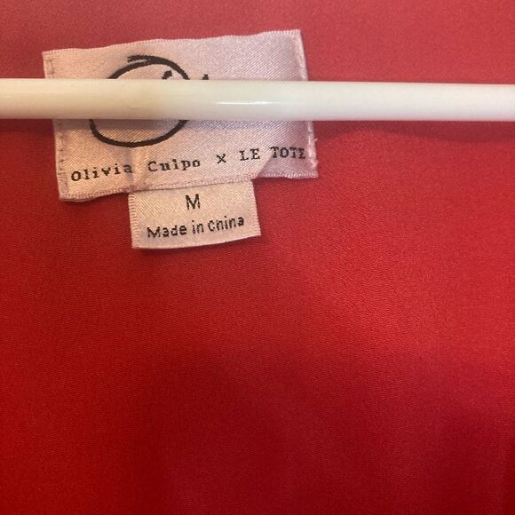 Olivia Culpo Red Lace Maxi Dress Embroidered Long Sleeve Medium - Picture 7 of 13